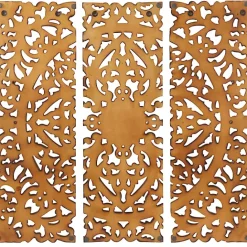 Online Kirklands Home Carved Mahogany 3-pc. Triptych Wall Panels Gold