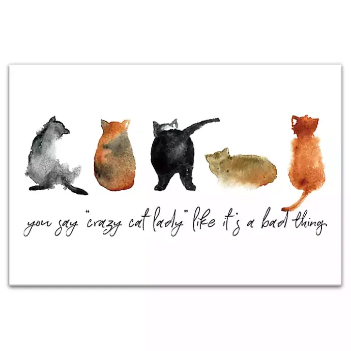 New Kirklands Home Cat Lady Canvas Art Print, 18x12 in.