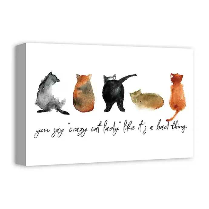 New Kirklands Home Cat Lady Canvas Art Print, 18x12 in.
