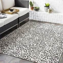 Discount Kirklands Home Cauli Leopard Print Outdoor Rug, 7x10 Black