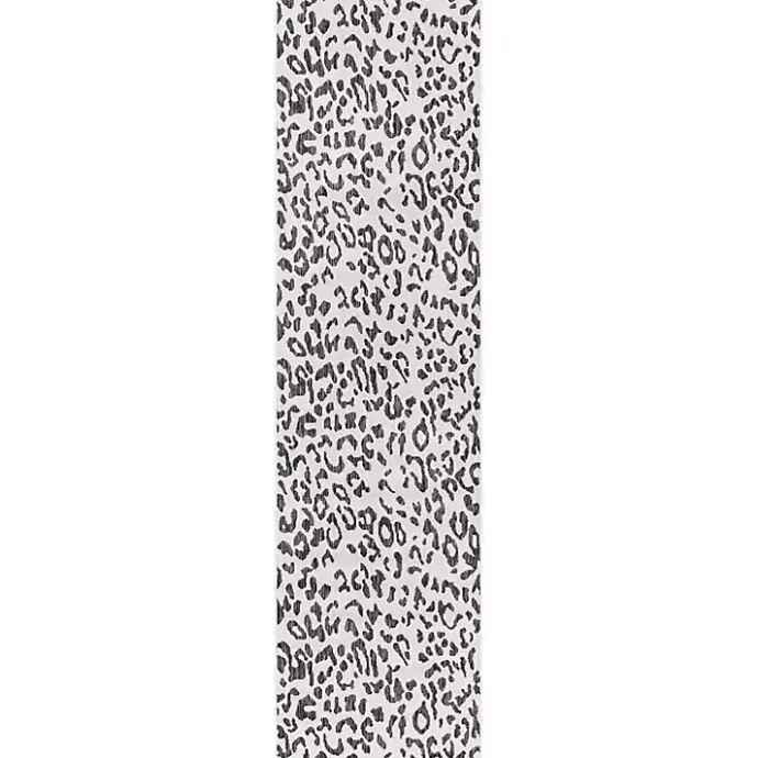 Discount Kirklands Home Cauli Leopard Print Outdoor Runner Rug, 2x10 Black