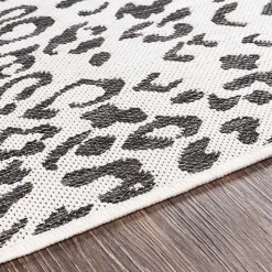 Sale Kirklands Home Cauli Leopard Print Outdoor Runner Rug, 2x12 Black