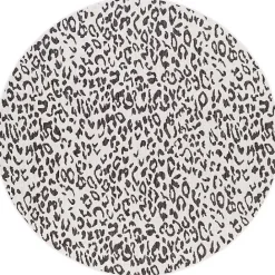 Outlet Kirklands Home Cauli Leopard Print Round Outdoor Rug, 5 ft. Black