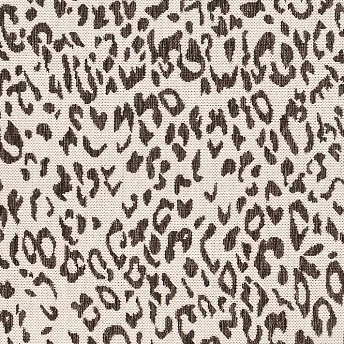 Discount Kirklands Home Cauli Leopard Print Round Outdoor Rug, 7 ft. Black