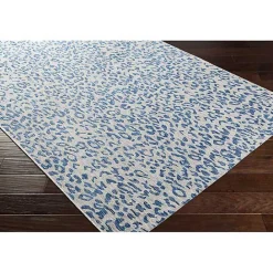 New Kirklands Home Cauli Leopard Print Outdoor Rug, 4x5 Blue