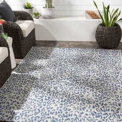 Hot Kirklands Home Cauli Leopard Print Outdoor Rug, 7x10 Blue