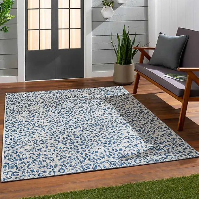 Online Kirklands Home Cauli Leopard Print Outdoor Rug, 8x12 Blue