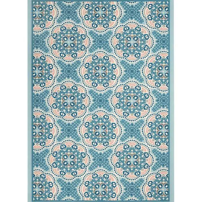 Kirklands Home Cerulean Medallion Outdoor Area Rug, 5x7