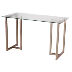 New Kirklands Home Champagne Iron and Glass Desk Gold