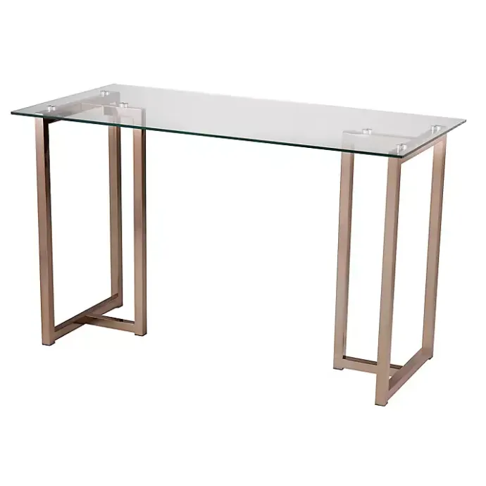 New Kirklands Home Champagne Iron and Glass Desk Gold