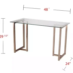 New Kirklands Home Champagne Iron and Glass Desk Gold