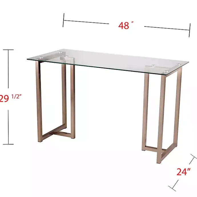 New Kirklands Home Champagne Iron and Glass Desk Gold