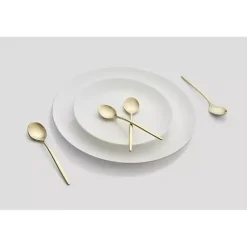 New Kirklands Home Champagne Satin 4-pc. Demitasse Spoon Set Gold