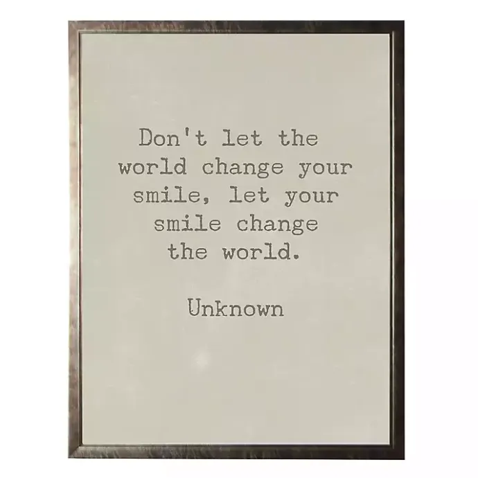 Kirklands Home Change the World Dr. Seuss Quote Framed Art Print Tan