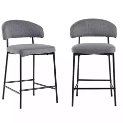 Online Kirklands Home Charcoal and Black Curved Counter Stools, Set of 2 Gray