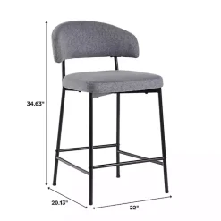 Online Kirklands Home Charcoal and Black Curved Counter Stools, Set of 2 Gray
