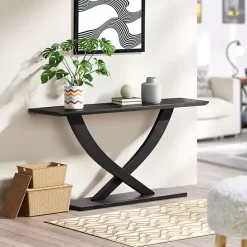 Sale Kirklands Home Charcoal Ramus Console Table Black