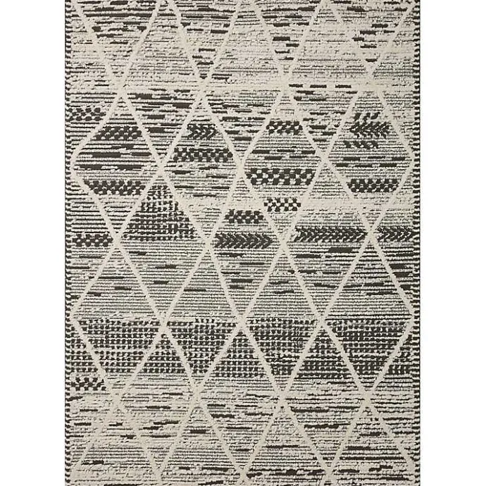 New Kirklands Home Charcoal Gradient Diamond Area Rug, 5x7