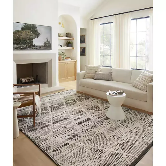 New Kirklands Home Charcoal Gradient Diamond Area Rug, 5x7