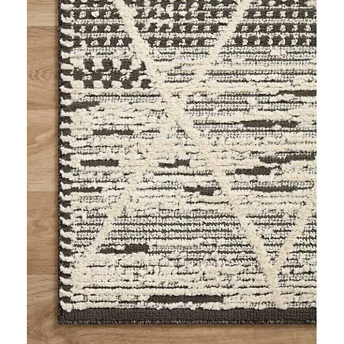 New Kirklands Home Charcoal Gradient Diamond Area Rug, 5x7