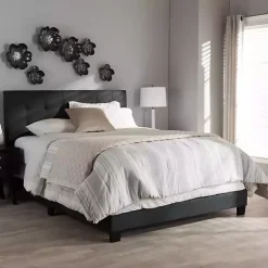 Discount Kirklands Home Charcoal Tufted Modern Queen Bed Gray