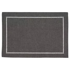Clearance Kirklands Home Charcoal Laser-Cut Hemstitch Placemats, Set of 4 Gray