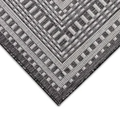 Best Kirklands Home Charcoal Linear Macy Indoor/Outdoor Area Rug, 6x9 Black