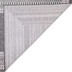 Best Kirklands Home Charcoal Linear Macy Indoor/Outdoor Area Rug, 6x9 Black