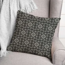 Clearance Kirklands Home Charcoal Medallion Indoor/Outdoor Pillow
