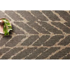 Kirklands Home Charcoal Mocha Chevron Outdoor Area Rug, 7x10