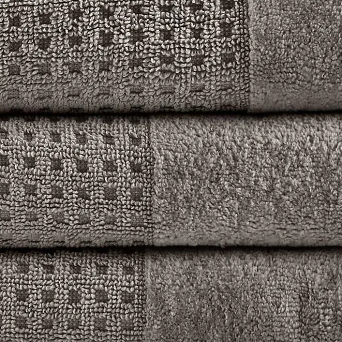 Discount Kirklands Home Charcoal 6-pc. Waffle Cotton Bath Towel Set Gray