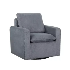 Hot Kirklands Home Charcoal Sherpa Peri Swivel Armchair Gray