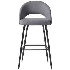 Sale Kirklands Home Charcoal Upholstered Charli Bar Stools, Set of 2 Gray