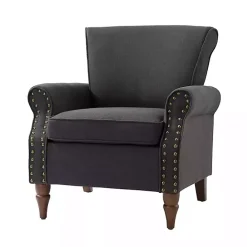 Online Kirklands Home Charcoal Upholstered Henry Armchair Gray