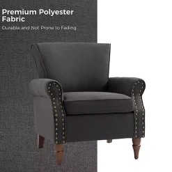 Online Kirklands Home Charcoal Upholstered Henry Armchair Gray
