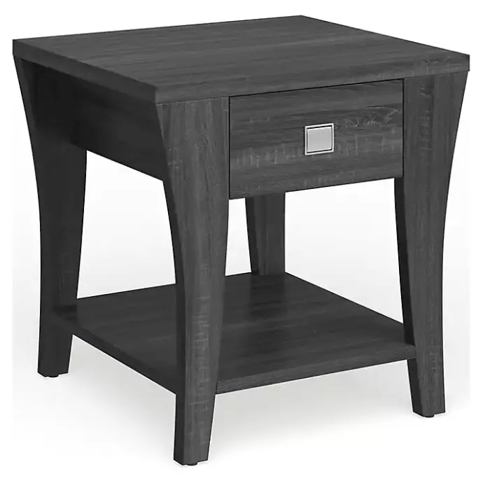 Sale Kirklands Home Charcoal Wood Single Drawer Side Table Gray