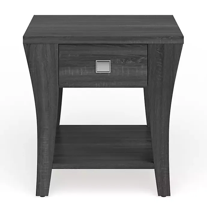 Sale Kirklands Home Charcoal Wood Single Drawer Side Table Gray