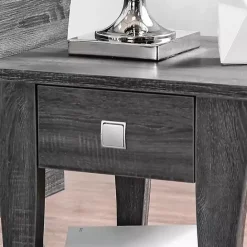 Sale Kirklands Home Charcoal Wood Single Drawer Side Table Gray