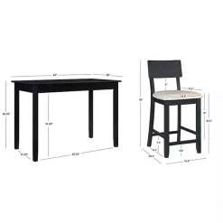 Outlet Kirklands Home Charcoal Wood Upholstered 5-pc. Dining Set Gray