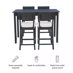 Outlet Kirklands Home Charcoal Wood Upholstered 5-pc. Dining Set Gray