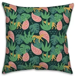 Online Kirklands Home Cheetahs and Leaves Outdoor Pillow