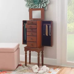 Hot Kirklands Home Cherry 5-Drawer Ollie Petite Jewelry Armoire Brown