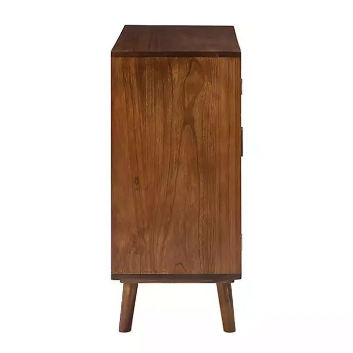 Online Kirklands Home Cherry Wood Frame Rattan Front Cabinet Brown