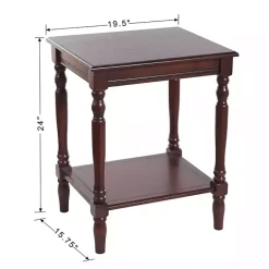 Clearance Kirklands Home Cherry Wood Sybil Accent Table Brown