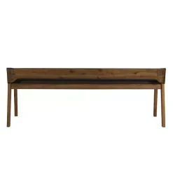 Online Kirklands Home Chestnut Acacia Wood Cushioned Bench Brown