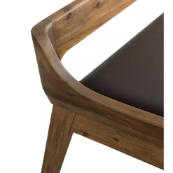 Online Kirklands Home Chestnut Acacia Wood Cushioned Bench Brown