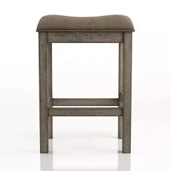 Kirklands Home Chestnut Wood Upholstered Counter Stools, Set of 2 Brown