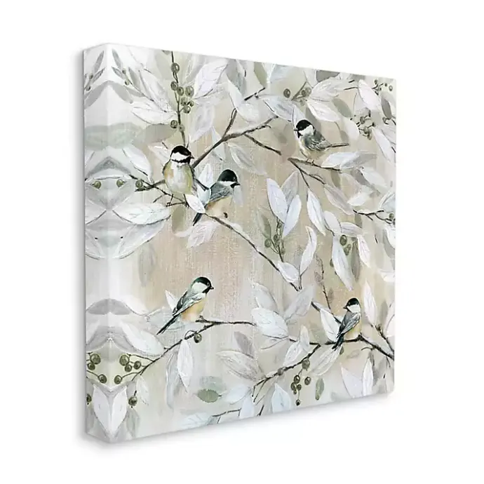 Outlet Kirklands Home Chickadee Birds on Branch Canvas Art Print, 30x30