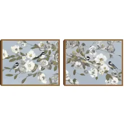 Outlet Kirklands Home Chickadee Blossoms Framed Canvas Prints, Set of 2