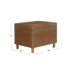 Discount Kirklands Home Chocolate Faux Leather Storage Ottoman Brown